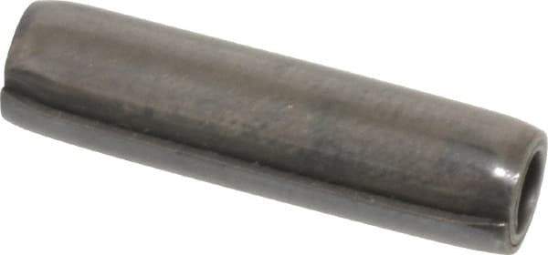 Made in USA - 1/4" Diam x 1" Long Coiled Spring Pin - Grade 1070-1090 Alloy Steel, Black Oxide Finish - Eagle Tool & Supply