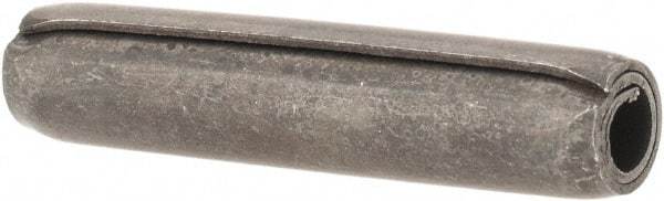 Made in USA - 1/4" Diam x 1-1/4" Long Coiled Spring Pin - Grade 1070-1090 Alloy Steel, Black Oxide Finish - Eagle Tool & Supply
