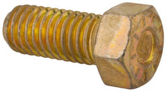 Hex Head Cap Screw: 7/16-14 x 1″, Grade L9 Steel, Zinc Yellow Dichromate Finish Fully Threaded