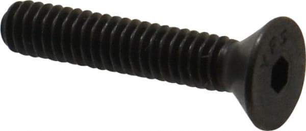 Value Collection - #8-32 UNC Hex Socket Drive, 82° Flat Screw - Alloy Steel, Black Oxide Finish, Fully Threaded, 7/8" OAL - Eagle Tool & Supply