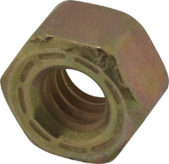 Made in USA - 1/4-20 UNC Steel Right Hand Hex Nut - 7/16" Across Flats, 7/32" High, Zinc Yellow Dichromate Cad & Waxed Finish - Eagle Tool & Supply