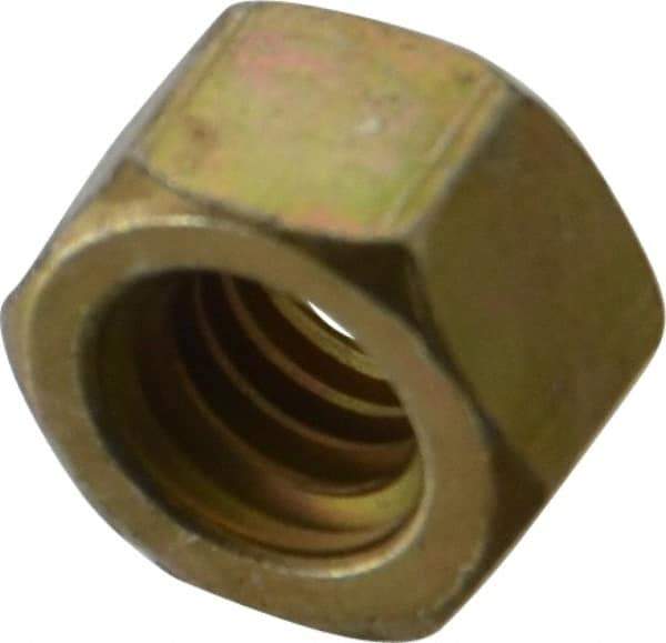 Value Collection - 5/16-18 UNC Steel Right Hand Hex Nut - 1/2" Across Flats, 17/64" High, Zinc Yellow Dichromate Cad & Waxed Finish - Eagle Tool & Supply