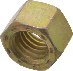 Value Collection - 1/2-13 UNC Steel Right Hand Hex Nut - 3/4" Across Flats, 7/16" High, Zinc Yellow Dichromate Cad & Waxed Finish - Eagle Tool & Supply