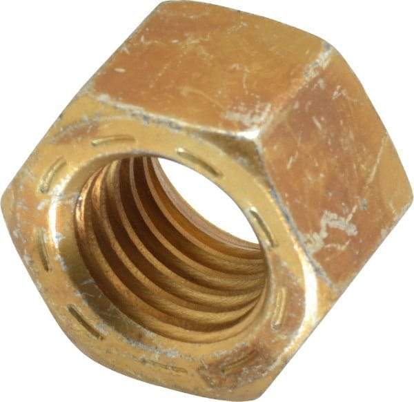 Value Collection - 3/4-10 UNC Steel Right Hand Hex Nut - 1-1/8" Across Flats, 41/64" High, Zinc Yellow Dichromate Cad & Waxed Finish - Eagle Tool & Supply