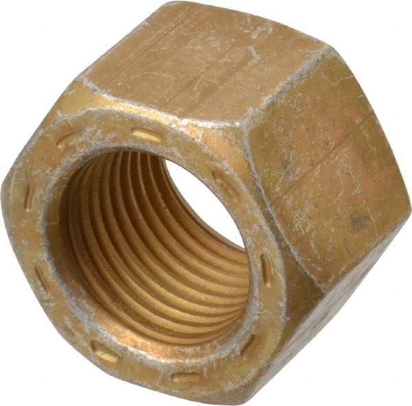 Made in USA - 5/8-18 UNF Steel Right Hand Hex Nut - 15/16" Across Flats, 41/64" High, Zinc Yellow Dichromate Cad & Waxed Finish - Eagle Tool & Supply