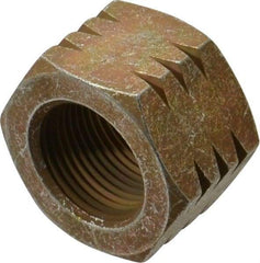 Made in USA - 1-14 UNF Steel Right Hand Hex Nut - 1-1/2" Across Flats, 55/64" High, Zinc Yellow Dichromate Cad & Waxed Finish - Eagle Tool & Supply