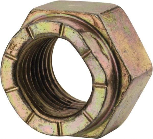 Value Collection - 3/8-24 UNF Grade L9 Hex Lock Nut with Distorted Thread - Cadmium Dichromate Finish - Eagle Tool & Supply