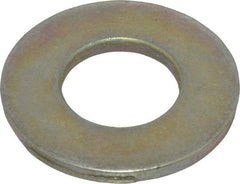 Made in USA - 1/2" Screw, Grade 9 Steel SAE Flat Washer - Zinc Yellow Dichromate Finish - Eagle Tool & Supply
