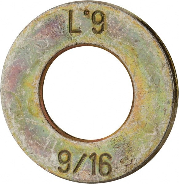 Made in USA - 9/16" Screw, Grade 9 Steel SAE Flat Washer - Eagle Tool & Supply