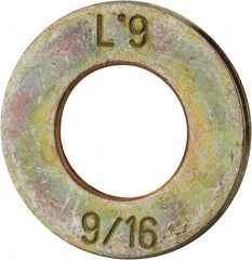 Made in USA - 9/16" Screw, Grade 9 Steel SAE Flat Washer - Eagle Tool & Supply