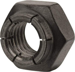 Flex-Loc - 1/2-13 UNC Grade 2 Heavy Hex Lock Nut with Expanding Flex Top - Uncoated, Meets Military Specifications - Eagle Tool & Supply