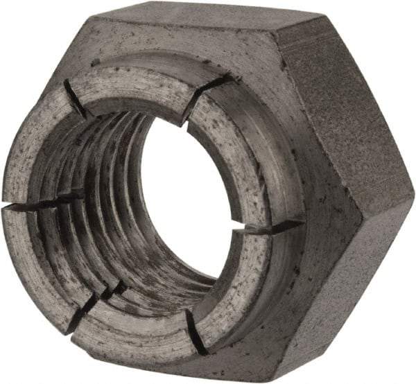 Flex-Loc - 1-8 UNC Grade 2 Heavy Hex Lock Nut with Expanding Flex Top - Uncoated, Meets Military Specifications - Eagle Tool & Supply