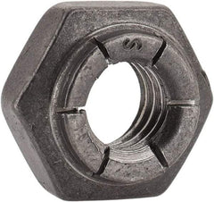 Flex-Loc - 5/16-18 UNC Grade 2 Heavy Hex Lock Nut with Expanding Flex Top - 17/64" High, Uncoated, Meets Military Specifications - Eagle Tool & Supply