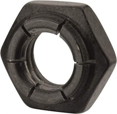 Flex-Loc - 1/2-13 UNC Grade 2 Heavy Hex Lock Nut with Expanding Flex Top - 21/64" High, Uncoated, Meets Military Specifications - Eagle Tool & Supply