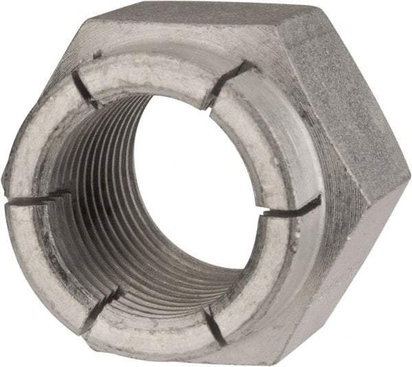 Flex-Loc - 1-12 UNF Grade 2 Hex Lock Nut with Expanding Flex Top - 1-7/16" Width Across Flats, Cadmium-Plated Finish - Eagle Tool & Supply