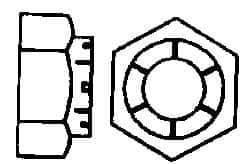 Flex-Loc - 1/2-20 UNJF 18-8 Hex Lock Nut with Expanding Flex Top - Uncoated, Meets Military Specifications - Eagle Tool & Supply