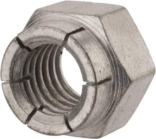 Flex-Loc - 1/2-13 UNC Grade 2 Hex Lock Nut with Expanding Flex Top - Cadmium-Plated Finish, Meets Military Specifications - Eagle Tool & Supply