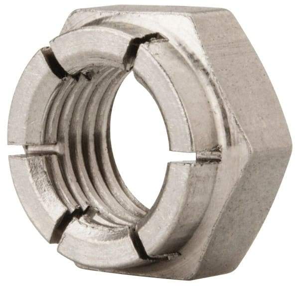 Flex-Loc - 3/8-24 UNJF 18-8 Hex Lock Nut with Expanding Flex Top - 9/32" High, Uncoated, Meets Military Specifications - Eagle Tool & Supply