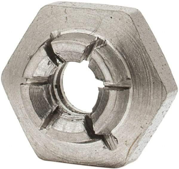 Flex-Loc - #6-32 UNJC 18-8 Hex Lock Nut with Expanding Flex Top - 5/16" Width Across Flats, 9/64" High, Uncoated, Meets Military Specifications - Eagle Tool & Supply