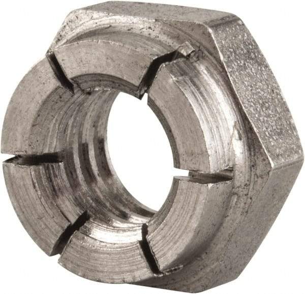 Flex-Loc - 5/16-18 UNC 18-8 Hex Lock Nut with Expanding Flex Top - 17/64" High, Uncoated, Meets Military Specifications - Eagle Tool & Supply