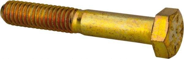Value Collection - 5/16-18 UNC, 2" Length Under Head Hex Head Cap Screw - Partially Threaded, Grade 8 Alloy Steel, Zinc-Plated Finish, 1/2" Hex - Eagle Tool & Supply