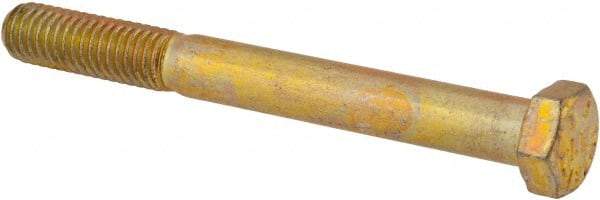 Value Collection - 3/8-16 UNC, 3-1/2" Length Under Head Hex Head Cap Screw - Partially Threaded, Grade 8 Alloy Steel, Zinc-Plated Finish, 9/16" Hex - Eagle Tool & Supply