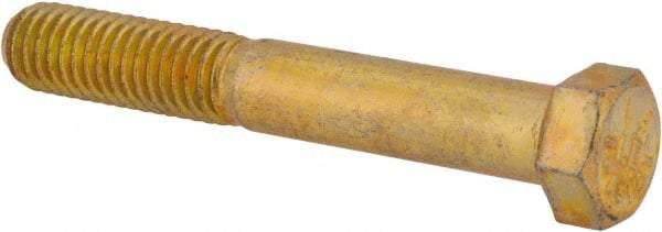 Value Collection - 7/16-14 UNC, 3" Length Under Head Hex Head Cap Screw - Partially Threaded, Grade 8 Alloy Steel, Zinc-Plated Finish, 5/8" Hex - Eagle Tool & Supply