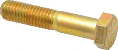 Value Collection - 1/2-13 UNC, 2-1/2" Length Under Head Hex Head Cap Screw - Partially Threaded, Grade 8 Alloy Steel, Zinc-Plated Finish, 3/4" Hex - Eagle Tool & Supply