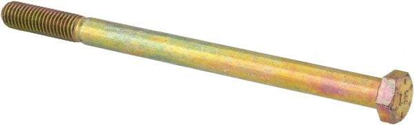 Value Collection - 1/2-13 UNC, 7-1/2" Length Under Head Hex Head Cap Screw - Partially Threaded, Grade 8 Alloy Steel, Zinc-Plated Finish, 3/4" Hex - Eagle Tool & Supply