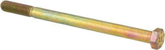 Value Collection - 1/2-13 UNC, 7-1/2" Length Under Head Hex Head Cap Screw - Partially Threaded, Grade 8 Alloy Steel, Zinc-Plated Finish, 3/4" Hex - Eagle Tool & Supply