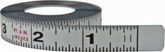 Starrett - 12 Ft. Long x 1/2 Inch Wide, 1/32 and 1/16 Inch Graduation, White, Steel Adhesive Tape Measure - Reads Right to Left - Eagle Tool & Supply
