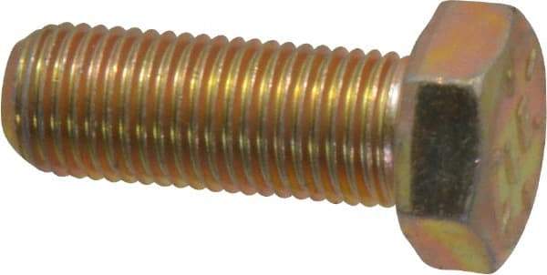 Value Collection - 3/8-24 UNF, 1" Length Under Head Hex Head Cap Screw - Fully Threaded, Grade 8 Alloy Steel, Zinc-Plated Finish, 9/16" Hex - Eagle Tool & Supply