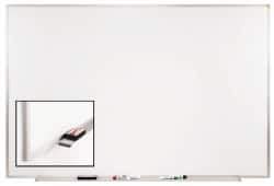 Ghent - 48-1/2" High x 96-1/2" Wide Porcelain on Steel Magnetic Marker Board - Aluminum Frame, 2.63" Deep - Eagle Tool & Supply