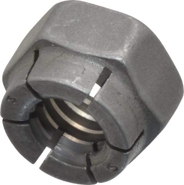 Flex-Loc - 5/16-18 UNC Grade 2 Hex Lock Nut with Expanding Flex Top - Uncoated, Meets Military Specifications - Eagle Tool & Supply