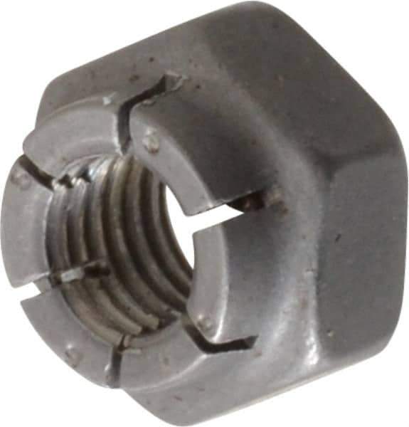 Flex-Loc - 1/4-28 UNJF Grade 2 Hex Lock Nut with Expanding Flex Top - Uncoated, Meets Military Specifications - Eagle Tool & Supply