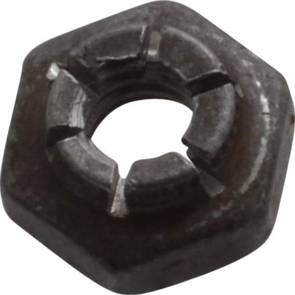 Flex-Loc - #10-24 UNJC Grade 2 Hex Lock Nut with Expanding Flex Top - 3/16" High, Uncoated, Meets Military Specifications - Eagle Tool & Supply