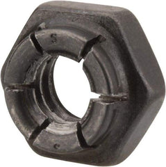 Flex-Loc - 1/4-20 UNC Grade 2 Hex Lock Nut with Expanding Flex Top - 7/32" High, Uncoated, Meets Military Specifications - Eagle Tool & Supply