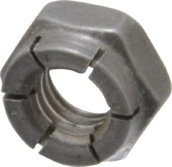 Flex-Loc - 5/16-18 UNC Grade 2 Hex Lock Nut with Expanding Flex Top - 17/64" High, Uncoated, Meets Military Specifications - Eagle Tool & Supply