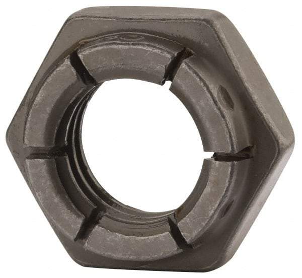 Flex-Loc - 5/8-11 UNC Grade 2 Hex Lock Nut with Expanding Flex Top - 15/16" Width Across Flats, Uncoated, Meets Military Specifications - Eagle Tool & Supply