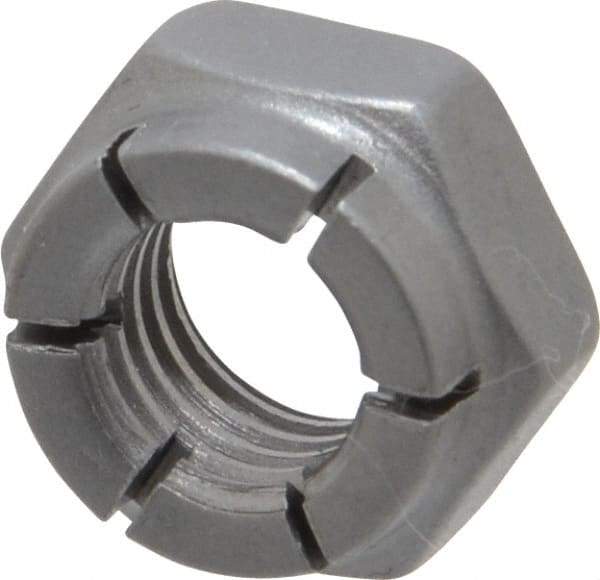 Flex-Loc - 5/16-24 UNF Grade 2 Hex Lock Nut with Expanding Flex Top - 1/2" Width Across Flats, 17/64" High, Uncoated - Eagle Tool & Supply