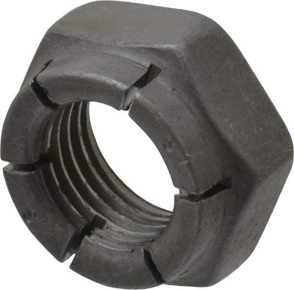 Flex-Loc - 3/8-24 UNJF Grade 2 Hex Lock Nut with Expanding Flex Top - 9/32" High, Uncoated, Meets Military Specifications - Eagle Tool & Supply