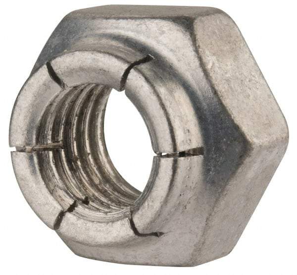 Flex-Loc - 1/2-13 UNC Grade 2 Heavy Hex Lock Nut with Expanding Flex Top - Cadmium-Plated Finish, Meets Military Specifications - Eagle Tool & Supply