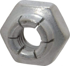 Flex-Loc - 1/4-20 UNC Grade 2 Heavy Hex Lock Nut with Expanding Flex Top - Cadmium-Plated Finish, Meets Military Specifications - Eagle Tool & Supply