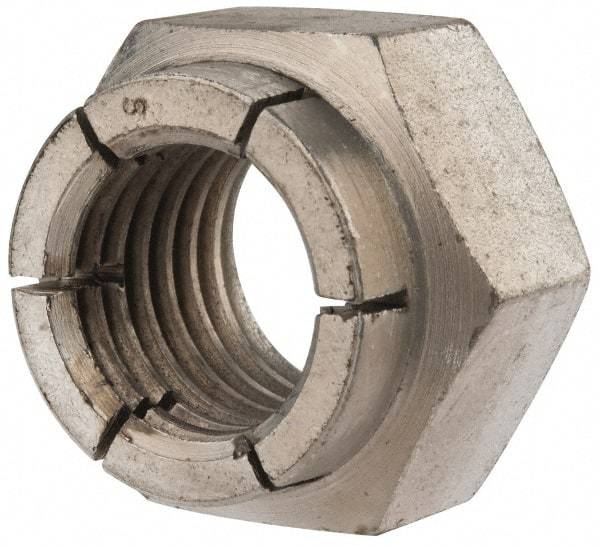 Flex-Loc - 7/8-9 UNC Grade 2 Heavy Hex Lock Nut with Expanding Flex Top - Cadmium-Plated Finish, Meets Military Specifications - Eagle Tool & Supply