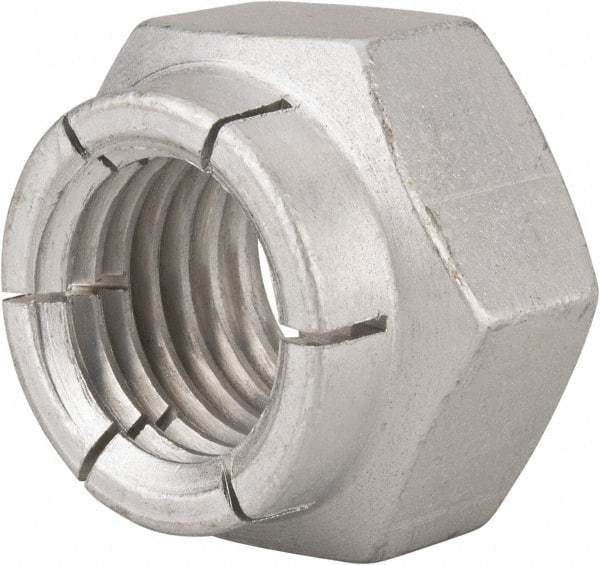 Flex-Loc - 1-8 UNC Grade 2 Heavy Hex Lock Nut with Expanding Flex Top - Cadmium-Plated Finish, Meets Military Specifications - Eagle Tool & Supply