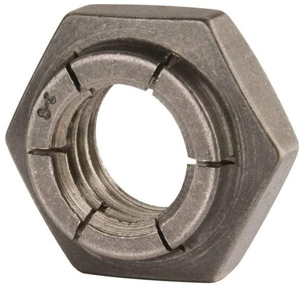 Flex-Loc - 1/2-13 UNC 18-8 Heavy Hex Lock Nut with Expanding Flex Top - Uncoated, Meets Military Specifications - Eagle Tool & Supply