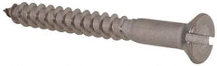 Value Collection - #12, 2" OAL, Slotted Drive, Flat Head Wood Screw - Stainless Steel, Grade 18-8 - Eagle Tool & Supply