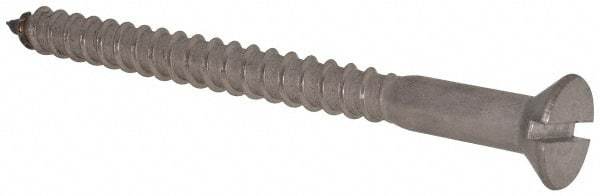 Value Collection - #14, 3" OAL, Slotted Drive, Flat Head Wood Screw - Stainless Steel, Grade 18-8 - Eagle Tool & Supply