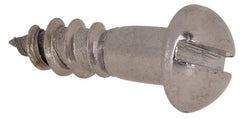 Value Collection - #6, 1/2" Length Under Head, Slotted Drive, Round Head Wood Screw - Stainless Steel, Grade 18-8 - Eagle Tool & Supply