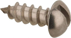 Value Collection - #8, 1/2" Length Under Head, Slotted Drive, Round Head Wood Screw - Stainless Steel, Grade 18-8 - Eagle Tool & Supply